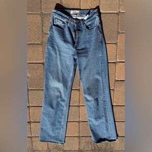 Abercrombie & Fitch Women’s 90s Relaxed High Rise Straight Blue Jeans